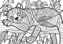 cheetah zentangle coloring book to print