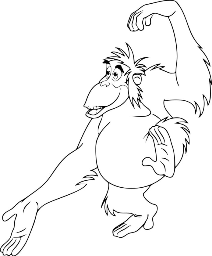 gorilla from the jungle book coloring book to print