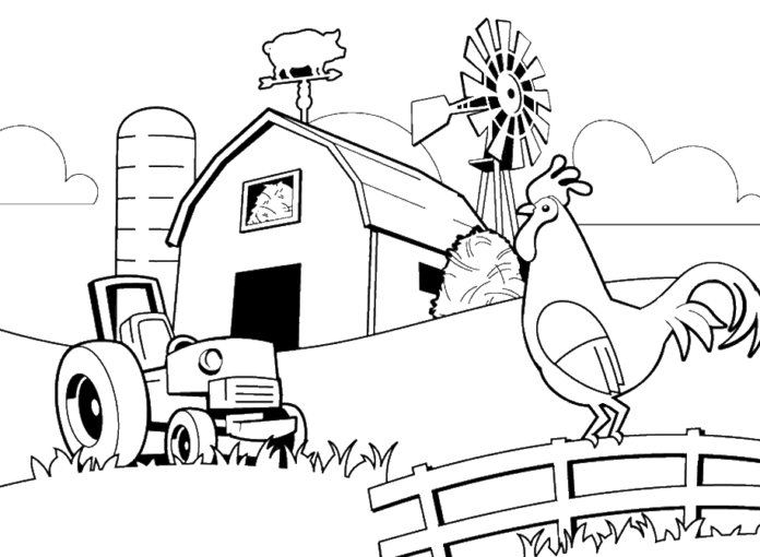 farm coloring book to print