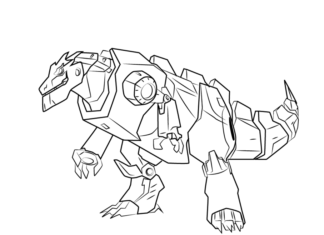 grimlock transformers dinosaurus värityskirja tulostettava