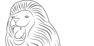 leone feroce aslan libro da colorare da stampare