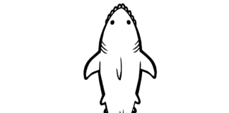 hajens ryg tegning malebog til udskrivning