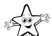 five-pointed star for kids coloring book to print