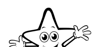 fünfzackiger Stern für Kinder Malbuch zum Ausdrucken