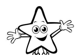 étoile à cinq branches pour enfants - livre à colorier à imprimer