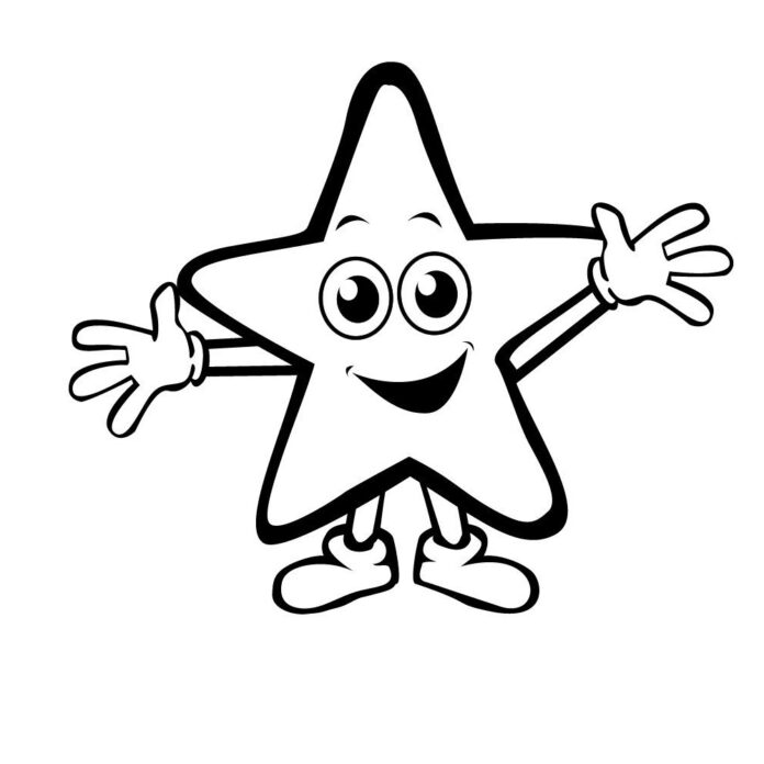 five-pointed star for kids coloring book to print