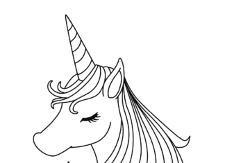 unicorn head coloring book to print