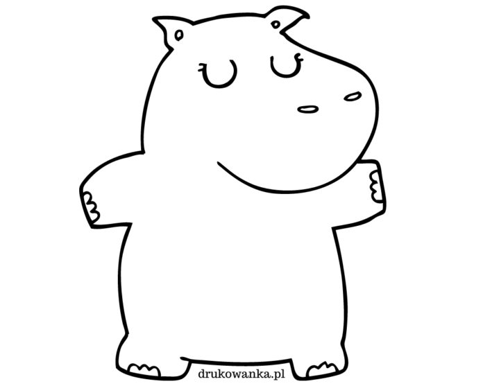 hippopotamus from the cartoon for kids coloring book to print