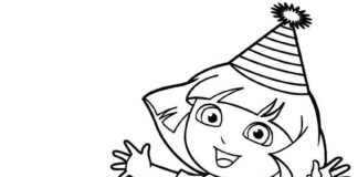 dora's birthday party printable coloring book