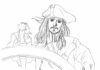 Jack Sparrow vid rodret färgbok som kan skrivas ut
