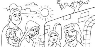 jesus christ and little children printable coloring book