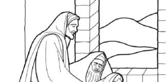 jésus guérit les malades - livre de coloriage imprimable