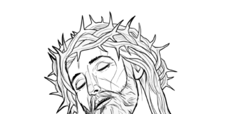 jesus avec la couronne d'épines livre de coloriage à imprimer