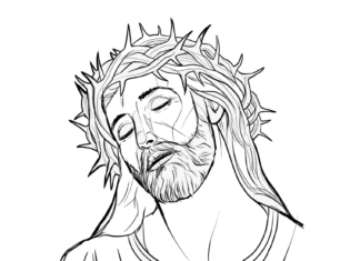 Ježíš s trnovou korunou omalovánky k vytisknutí