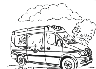 ambulance goes to help printable coloring book