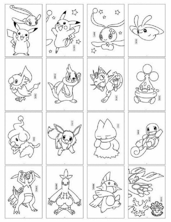 Páginas para colorear de Pokemon para imprimir