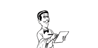 waiter takes order printable coloring book