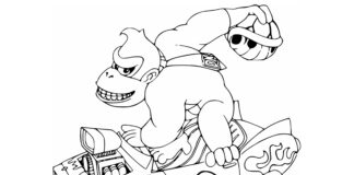 king kong on car coloring book to print