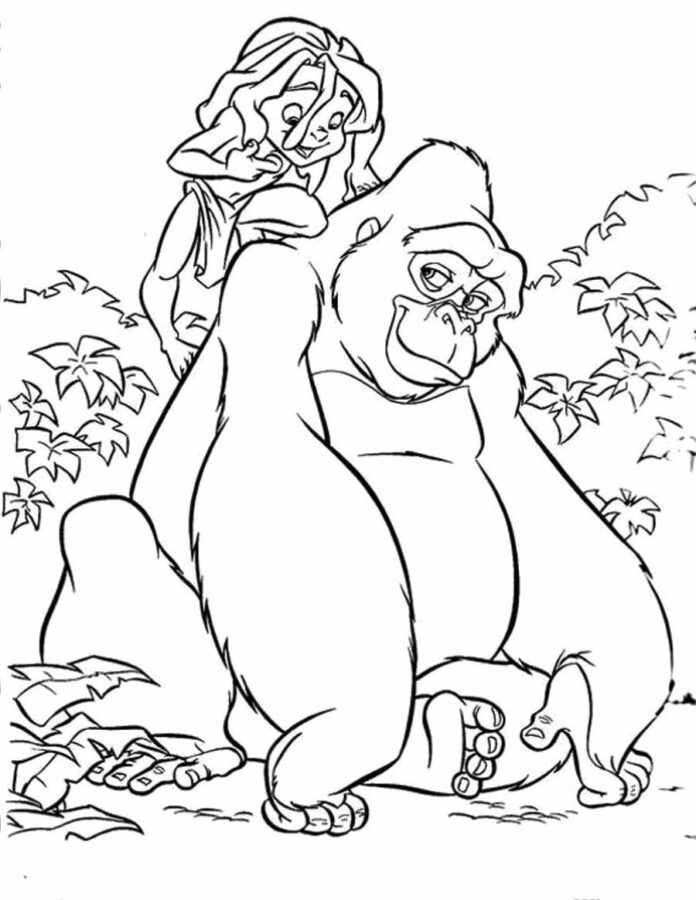 King Kong från sagan färgläggning bok att skriva ut