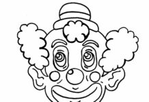 clown face coloring book to print