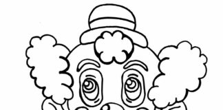 clown face coloring book to print