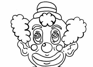 clown ansikte målarbok att skriva ut