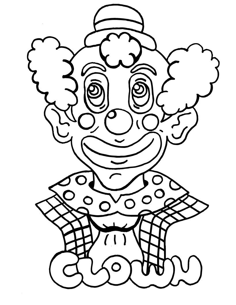 Clown Gesicht Malbuch zum Ausdrucken