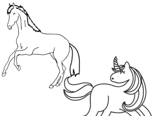 Hästar och ponnyer som kan skrivas ut och färgläggas