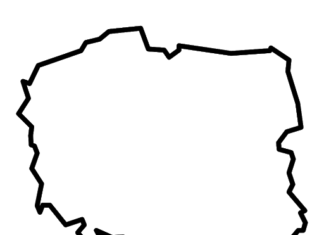 kontury polski na mapie kolorowanka do drukowania
