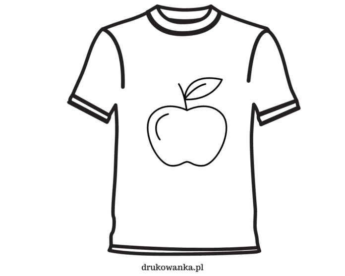 äpple t-shirt målarbok att skriva ut