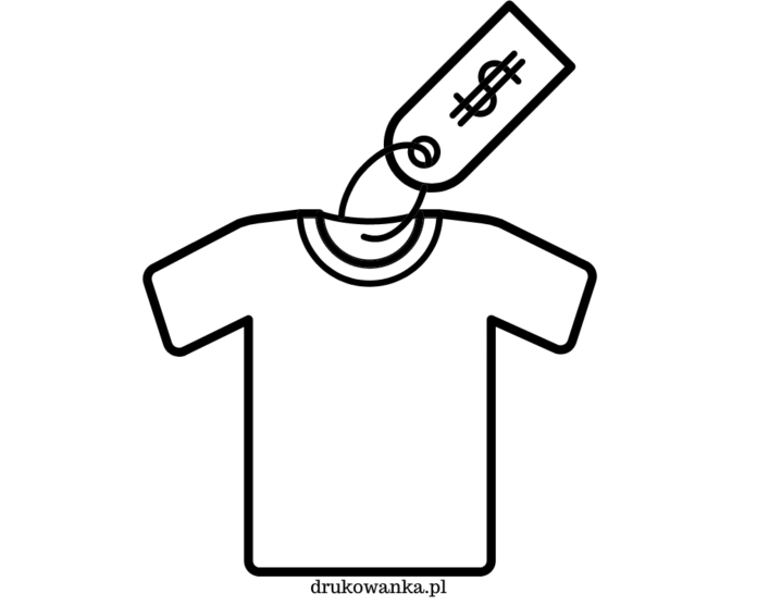 T-Shirt mit Etikett Malbuch zum Ausdrucken