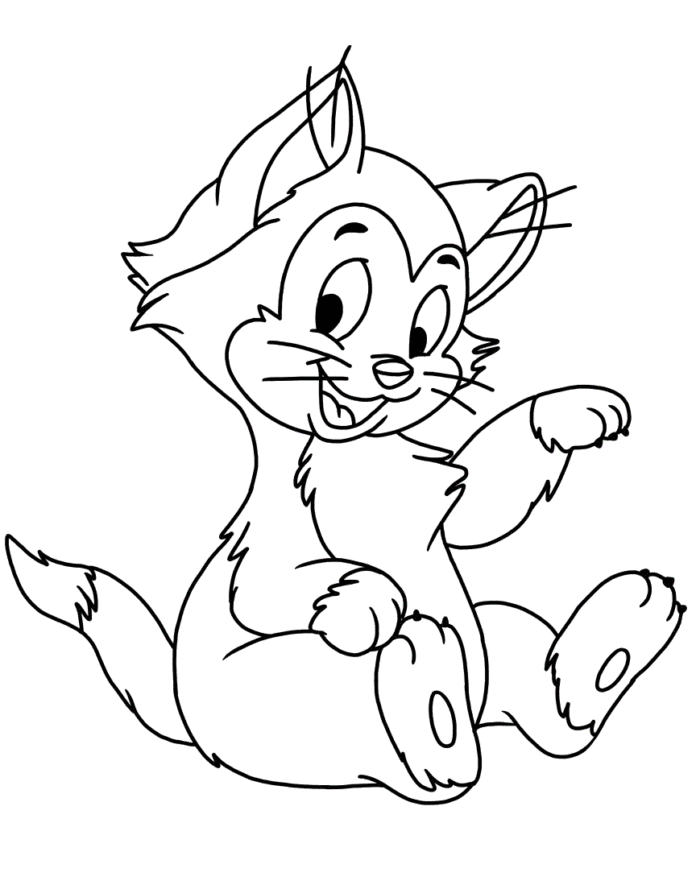 Pinocchio cat coloring book to print