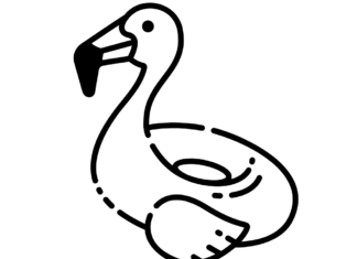 uintipyörä flamingo värityskirja tulostettava