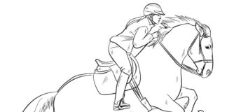 jezdec na koni omalovánky k vytisknutí