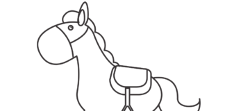 cheval à bascule pour enfants - livre à colorier à imprimer