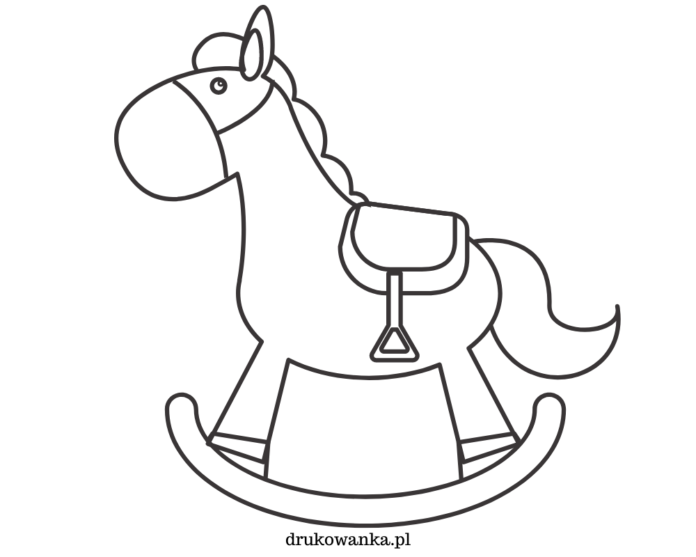 rocking horse for kids coloring book to print