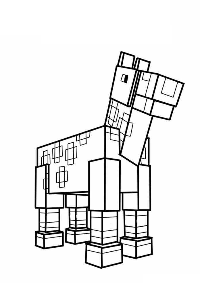 horse from minecraft coloring book to print