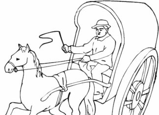 horse and cart coloring book to print