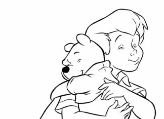 hoja para colorear de Winnie the Pooh para animarlo
