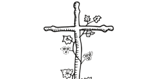 cemetery cross coloring book to print