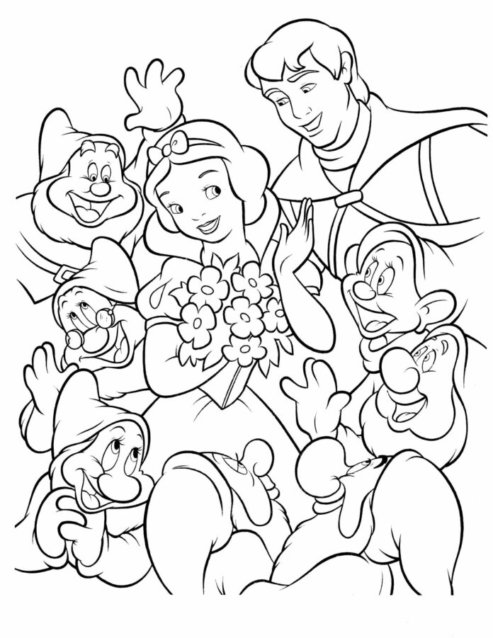 白雪姫と7人の小人たち 塗り絵ブック 印刷用