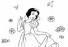 Snow White with animals coloring book to print