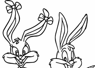 bugs rabbit for kids coloring book to print