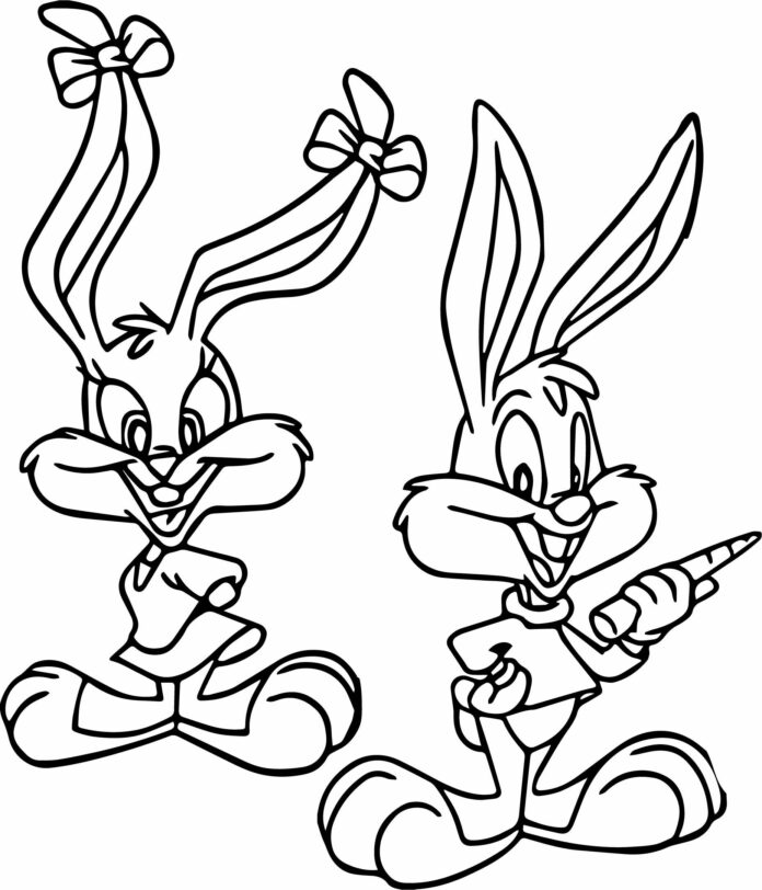 bugs rabbit for kids coloring book to print