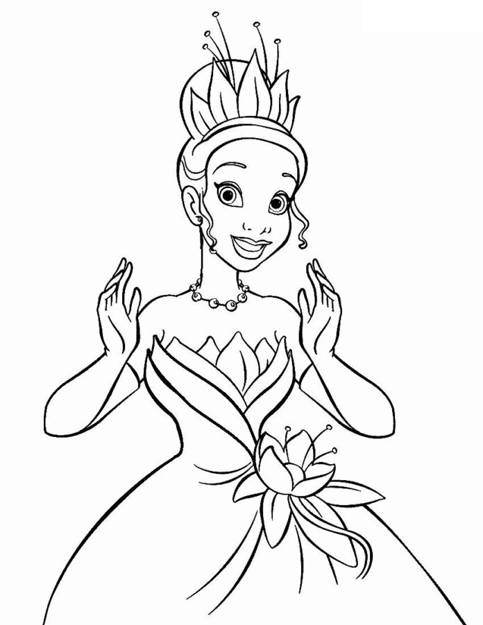 Libro para colorear de la princesa Disney coronada para imprimir y en línea
