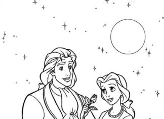príncipe y princesa bella libro para colorear para imprimir
