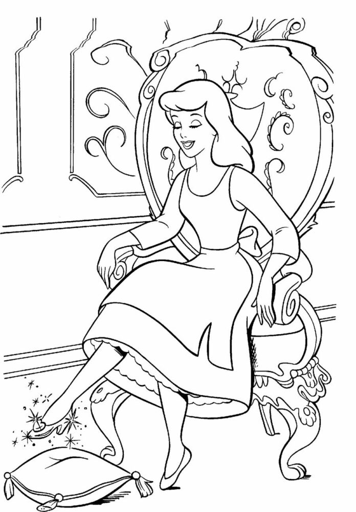 princess cinderella coloring book to print