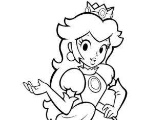 Princezná s Mariom omaľovánky na vytlačenie