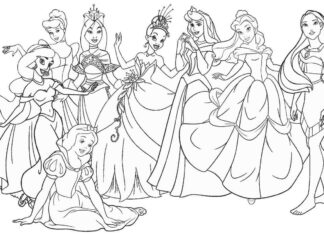 livre de coloriage "Princesses au bal" à imprimer