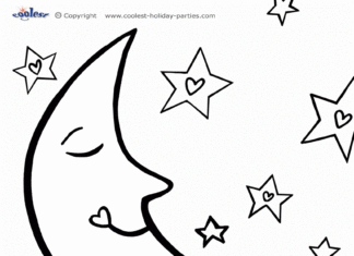 moon for kids coloring book to print